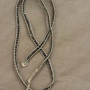 Nakamol Silver-Tone Dark Beaded Wrap Bracelet